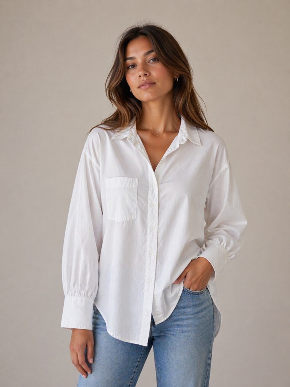 Truth White Button-Down Shirt - Relaxed Women's Style